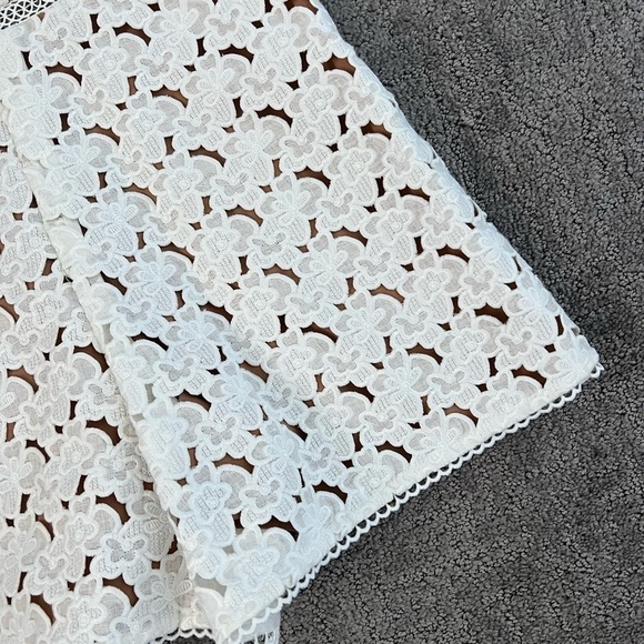 Michael Kors White Lace Floral Hemp Romper - Picture 3 of 7